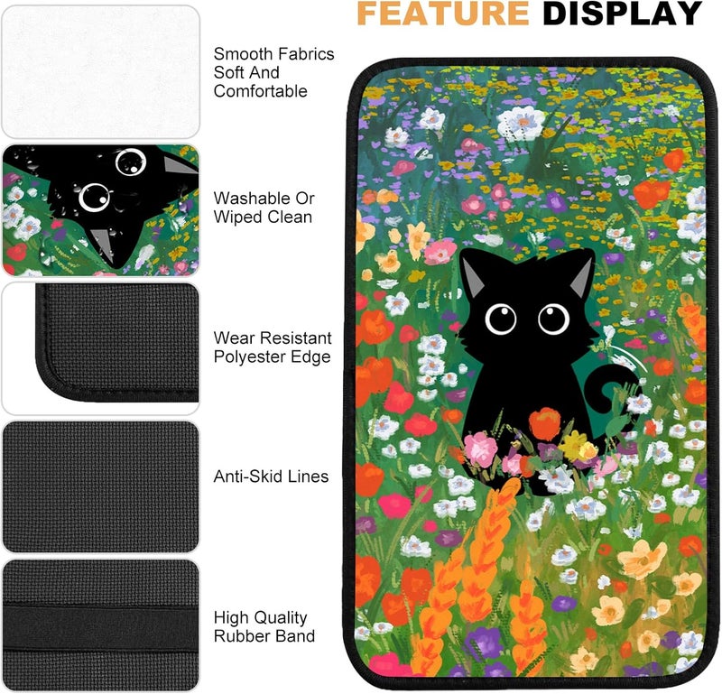 Adastrah Auto Center Console Cover,Black Cat3 Soft Waterproof Car Center Console Cover,Universal Fit for Most Vehicle SUV Truck Accessories Decor - Image 5